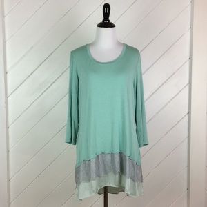 {LOGO} Lace bottom tunic
